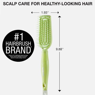 Conair Scalp Care Flexi Head Slim Detangling Hair Brush - All Hair - Light Green