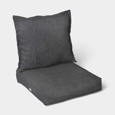 2pc Solid Deep Seat Outdoor Cushion Sets Gray - Threshold (LOCAL PICKUP ONLY)