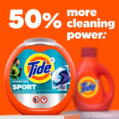 Tide Sport Power Pods HE Compatible Febreze Odor Eliminator Laundry Detergent Soap Pacs - 45ct