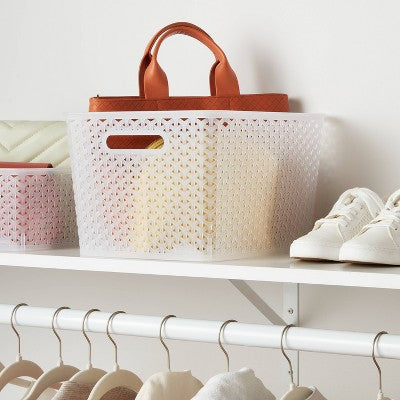 Large Y-Weave Decorative Storage Basket Translucent - Brightroom: Polypropylene, 18L, No Assembly, Clear