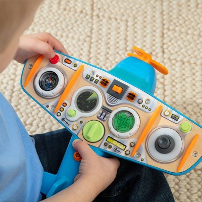 Melissa & Doug Airplane Busy Board with LED Light - Wooden Electronic Activity Board with Lights and Sounds for Sensory Play