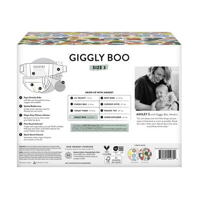 The Honest Company Clean Conscious Disposable Diapers - Donut Grow Up & Cactus Cuties - Size 3 - 62ct