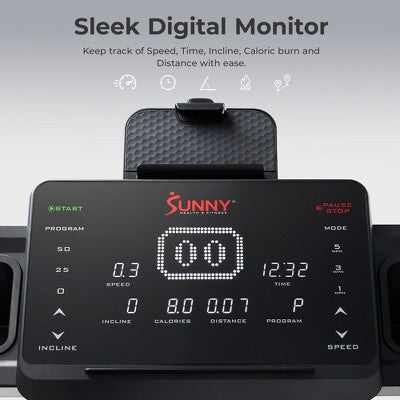 Sunny Health & Fitness Premium Hill Simulation Treadmill with Extreme Incline/Decline (LOCAL PICKUP ONLY)