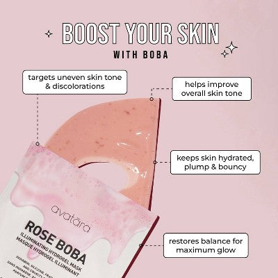 Avatara Rose Boba Hydrogel Face Mask - 0.98oz