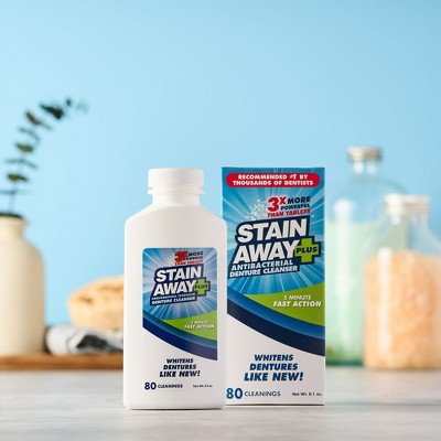 Stain Away Plus Denture Cleaner, Professional Strength Formula, 8.1 oz