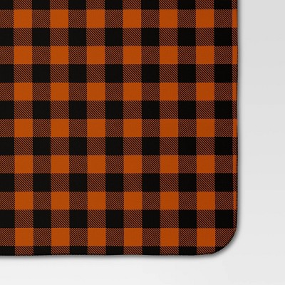 84"x60" Peva Gingham Tablecloth Orange/Black - Hyde and EEK! Boutique