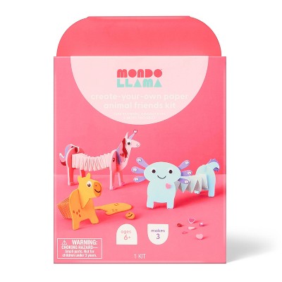 3ct Valentine's Craft Paper Accordion Animal Activity Kit - Mondo Llama