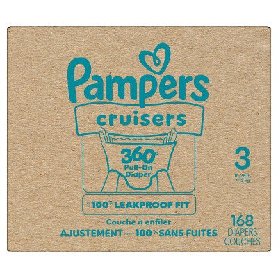 Pampers Cruisers 360 Disposable Diapers OMS Pack - Size 3 - 168ct