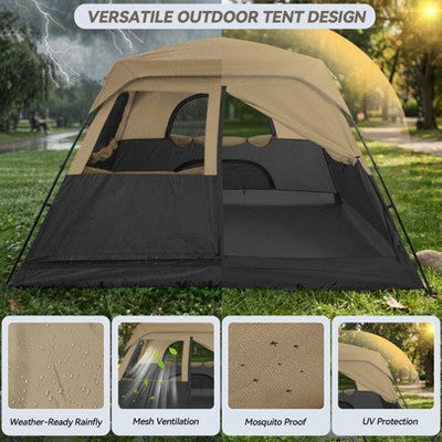 COBIZI 6-8 Person Camping Tent, Easy Setup Waterproof Windproof Backpacking Tent with Removable Rainfly (LOCAL PICKUP ONLY)