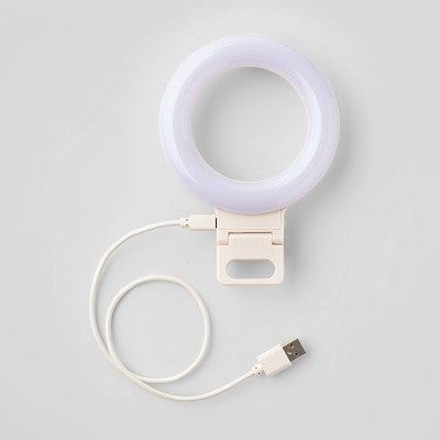 Clip-On Conference Ring Light - heyday Stone White: Camera Light Accessory