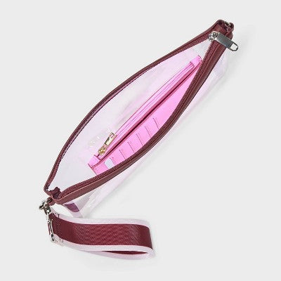 Game Day Clear Wristlet Clutch - Wild Fable Maroon
