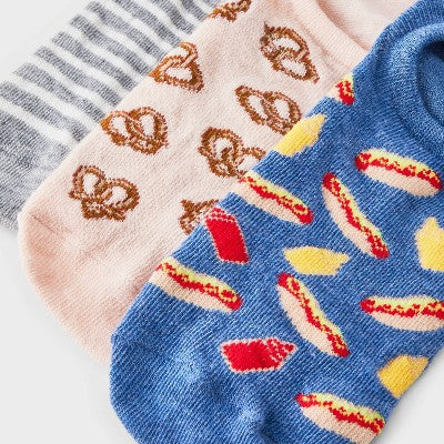 Women's Snacks 3pk Socks Pink/Heather Gray/Denim Heather 4-10