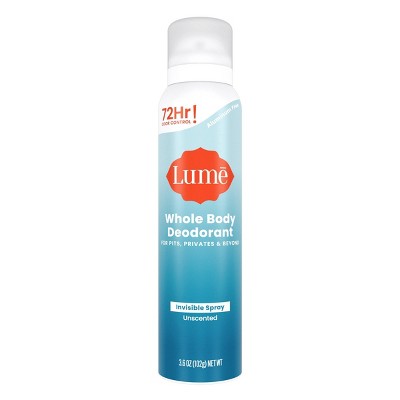 Lume Whole Body Women's Deodorant Spray - Unscented - 3.6oz
