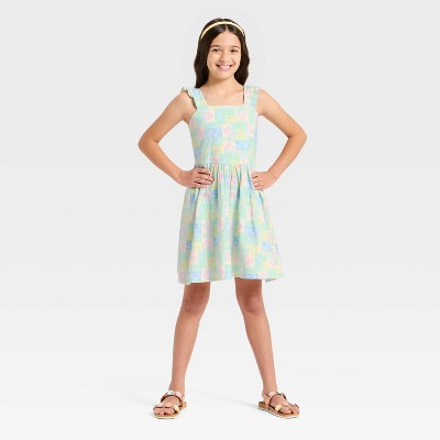 Girls' Disney The Little Mermaid and Flounder Gauze Dress - Light Green S