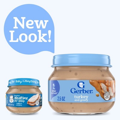 Gerber Baby Food Stage 2 Turkey & Gravy Puree Jar - 2.5oz