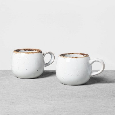 10oz Stoneware Reactive Glaze Round Mug Cream - Hearth & Hand with Magnolia: Dishwasher-Safe, Microwave-Safe