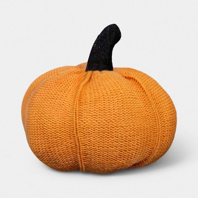 Pumpkin Shaped Knit Throw Pillow Orange- Hyde and EEK! Boutique: Halloween