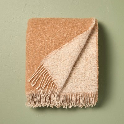 Mohair Reversible Throw Blanket Tan - Hearth & Hand with Magnolia