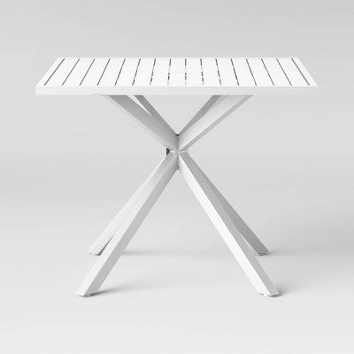 Seabury Steel 4 Person Square Patio Dining Table, Outdoor Furniture - White - Threshold (LOCAL PICKUP ONLY)