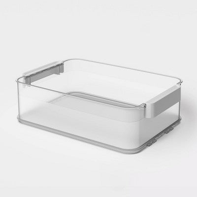 Click in Place 10qt Clear Plastic Storage Bin with White Latch for Home and Office Organization - Brightroom?