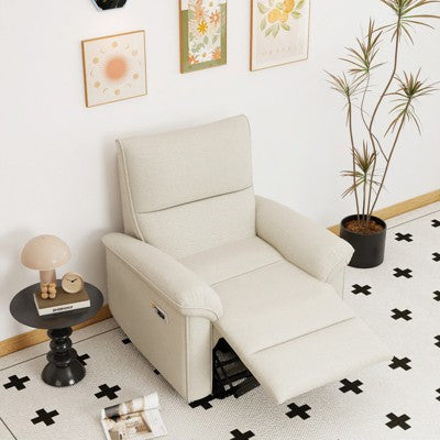 Wall Hugger Recliner Power Recliner Chair Nursery Single Sofa Accent Chair Leisure Lounge Chair, Beige Grey - ModernLuxe (LOCAL PICKUP ONLY)