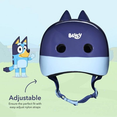 Bluey Microshell Cycling Youth Bike Helmet - Blue S: Vented, Adjustable Strap