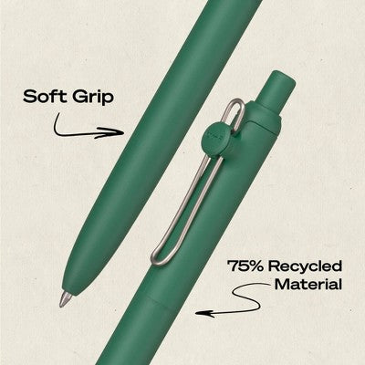 uniball Zento Retractable Liquid Gel Pens, 0.7mm Medium Point, Black Ink, Tropical Barrel Colors, 4ct - Smooth, Quick-Drying Gel Ink