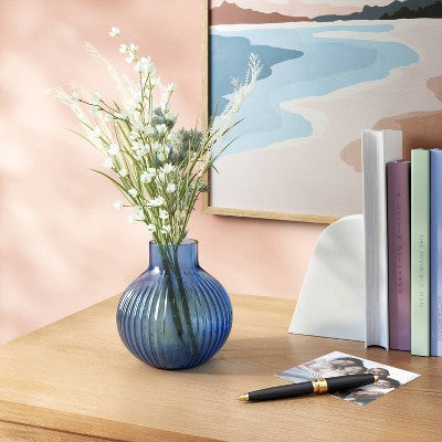 Round Glass Vase Blue - Room Essentials