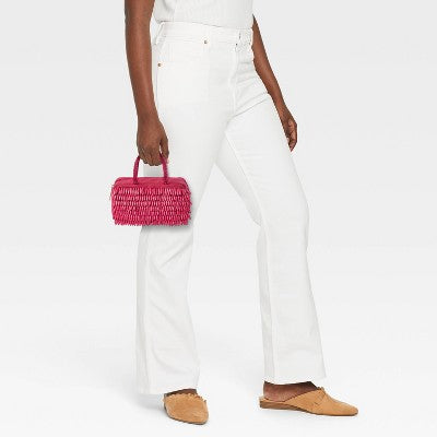 Hand Beaded Fringe Satchel Mini Bag - A New Day Pink