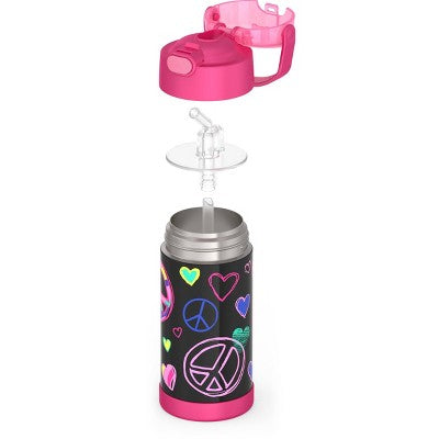 Thermos Kids' 12oz Stainless Steel FUNtainer Water Bottle with Bail Handle - Peace