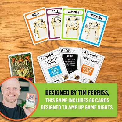 Exploding Kittens Coyote Card Game: Social Skills Development, 10-Minute Playtime, 3+ Players, Full Game