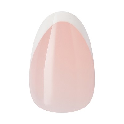 Kiss Core French Tip Press-On Fake Nails Short Almond - Passionate - 35ct