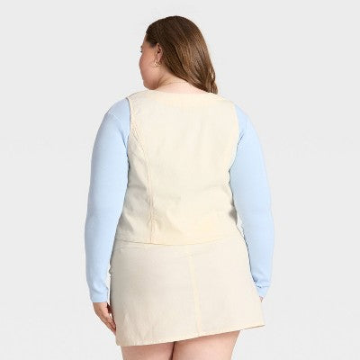 Women's Corduroy Vest - Universal Thread Cream XXL