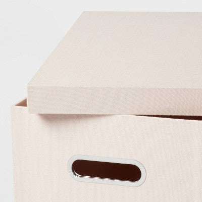 Canvas Hanging File Organizer with Lid Blush - Brightroom: Office Supplies, Desk Organizer, Polyester Canvas