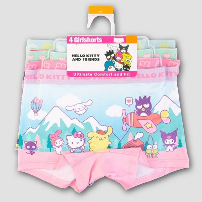 Girls' Hello Kitty & Friends 4pk Underwear - 10: Boxer Briefs, Knit Fabric, Classic Rise