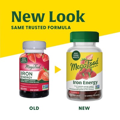 MegaFood Iron Energy Dietary Supplement Vegan Gummies - 60ct