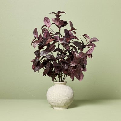 26" Black Plum Leaf Artificial Fall Arrangement - Hearth & Hand with Magnolia (LOCAL PICKUP ONLY)