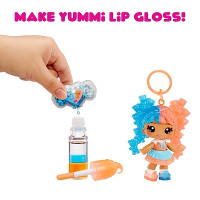 Yummiland Lip Gloss Doll: Mystery Color Change - Gwen Gummybear Includes DIY Lip Gloss + Removable Keychain