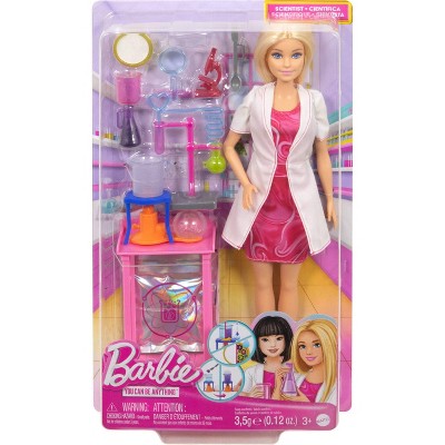 Barbie Scientist Blonde 11" Fashion Doll, Lab Table and Color-Change Accessories