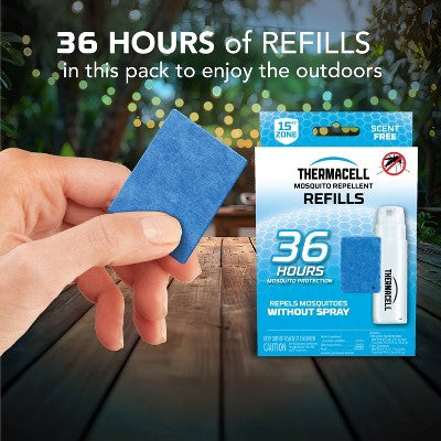 Thermacell 36hr Mosquito Repellent Refill - 3 Fuel Cartridges and 9 Repellent Mats: Outdoor Area Protection, Allethrin Formula