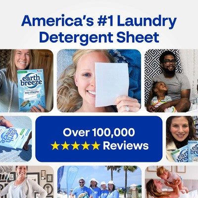 Earth Breeze Fresh Scent Laundry Detergent Sheets - 60 Loads: Hypoallergenic, Vegan, Concentrated, High Efficiency