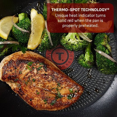 T-Fal 20pc Simply Cook Nonstick Cookware Set Red: Skillet & Pan Set, Glass Lids, Dishwasher & Oven Safe, Ergonomic Handles (LOCAL PICKUP ONLY)