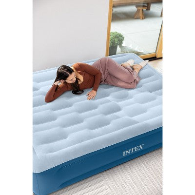 Intex Mid Rise Hexbeam 14" Electric Pump Queen Air Mattress - Dark Blue Denim