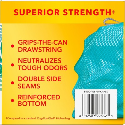 Glad ForceFlex MaxStrength Bahama Bliss Drawstring Trash Bags - Febreze Freshness - 13gal - 45ct
