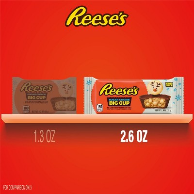Reese's Christmas Milk Chocolate Peanut Butter Sugar Cookie Candy King Size - 2.6oz
