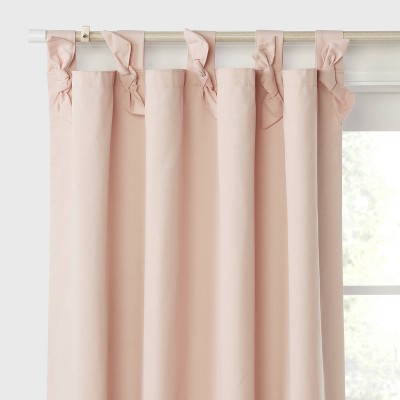 63" Blackout Tie Top Embellished Kids' Panel with Ties Pink - Pillowfort