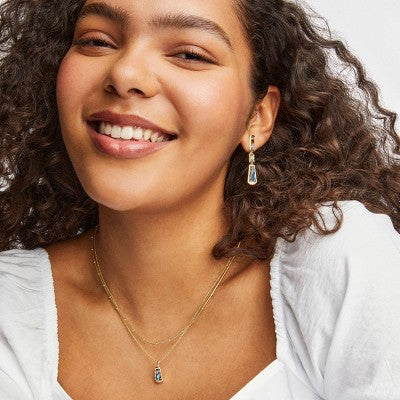 Kendra Scott Serena Linear Earrings - Gold/Abalone