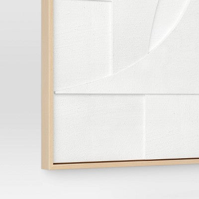 24" x 30" Dimensional II 3D Framed Wall Sculpture with Sand texture - Threshold: Modern Canvas Art, Polystyrene Frame (LOCAL PICKUP ONLY)