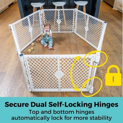 Toddleroo by North States Superyard 6 Panel Playard Baby Gate 32"-192" - White (LOCAL PICKUP ONLY)