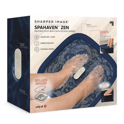 Sharper Image Massager Foot Bath Zen with Splash Guard - Navy
